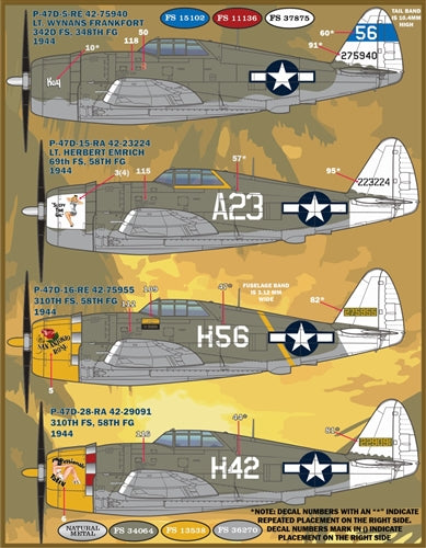 ファーボール F/D&S-4831 1/48 P-47 カラーリングとマーキング パート3