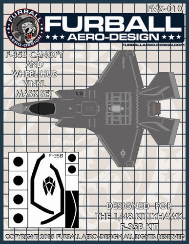 ファーボール FMS-010 1/48 F-35B ライトニングIIのキャノピー＆ホイールハブ用ビニールマスクセット（キティーホーク用）