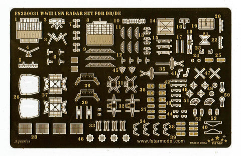 ファイブスターモデル FS350031 1/350 WWII時のアメリカ海軍駆逐艦・護衛艦用レーダーセットI