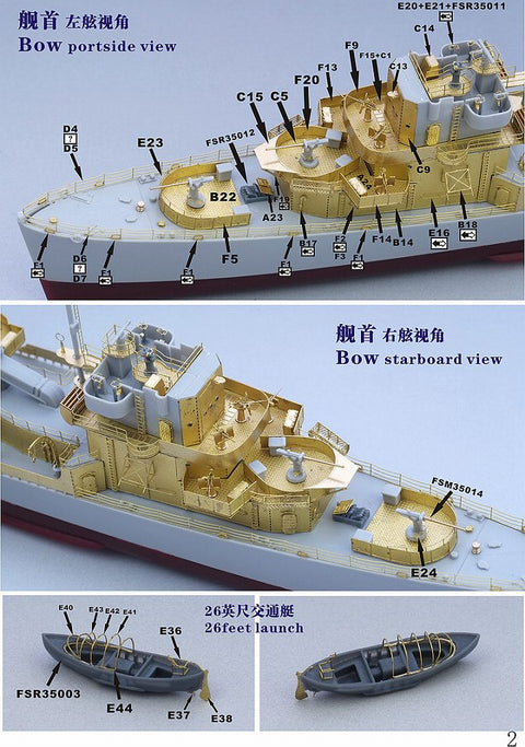 ファイブスターモデル FS350035 1/350 バックリー級駆逐艦 イングランド用 スーパーアップグレードセット(トランぺッター05305用)