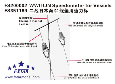 ファイブスターモデル FS351169 1/350 WWII 日本海軍 艦艇用速力標（8個入）3Dプリント