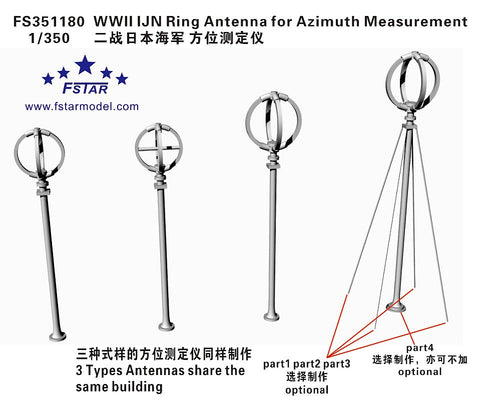 ファイブスターモデル FS351180 1/350 WWII時の日本海軍方位測定用リングアンテナ 3D プリント