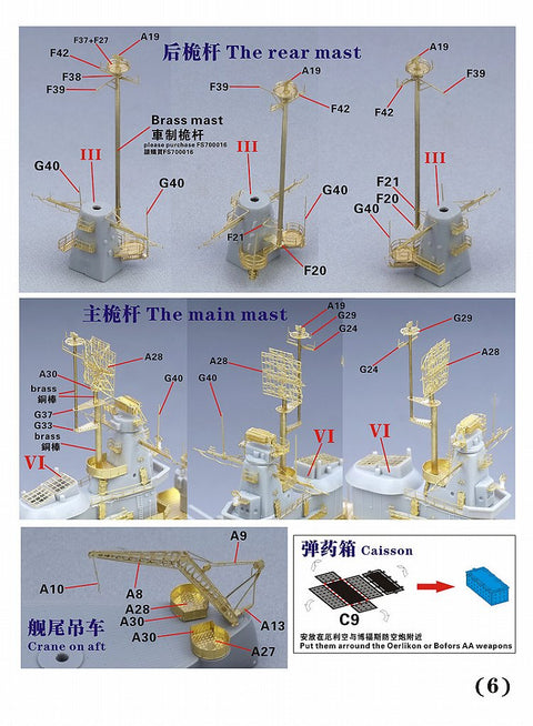ファイブスターモデル FS700107 1/700 戦艦 BB-45 カリフォルニア 1945年用 アップグレードセット(トランぺッター05784用)