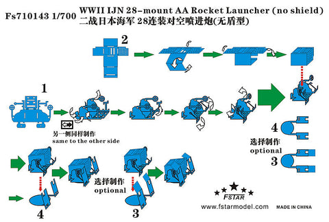 ファイブスターモデル FS710143 1/700 WWII 日本海軍 28連装噴進砲 盾無し