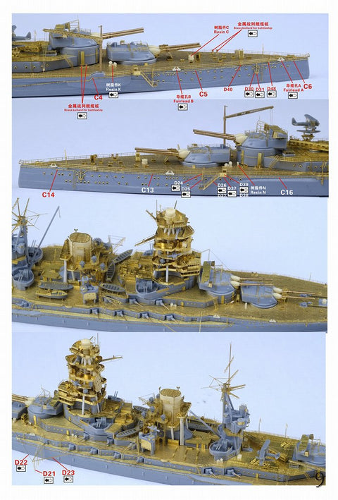 ファイブスターモデル FS710181SP 1/700 WWII 日本海軍 戦艦 陸奥 1941年 アップグレートセット スペシャルエディション