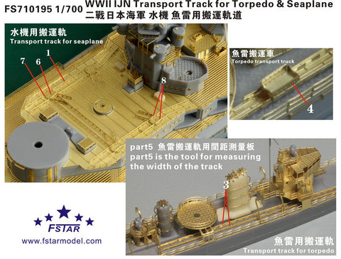 ファイブスターモデル FS710195 1/700 WWII 日本海軍 艦艇用 運搬軌条・ターンテーブル 魚雷・水上機運搬用