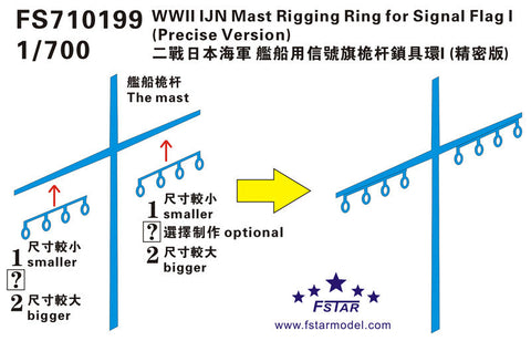 ファイブスターモデル FS710199 1/700 WWII 日本海軍 艦艇用 信号旗用マストリギング Part.I(精密版)