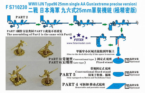 ファイブスターモデル FS710230 1/700 WWII 日本海軍 九六式25mm単装機銃（精密版）(12セット)