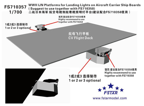ファイブスターモデル FS710357 1/700 WWII時の日本海軍航空母艦の着陸灯プラットフォーム（FS710358との併用を推奨）