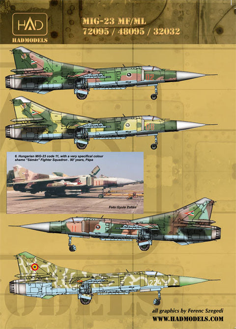 HADモデル 32032 1/32 MiG-23 MF/MLD デカールシート