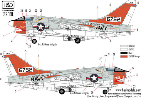 HADモデル 32091 1/32 A-7E アメリカ海軍航空試験センター「最後のコパントダウン」デカールシート