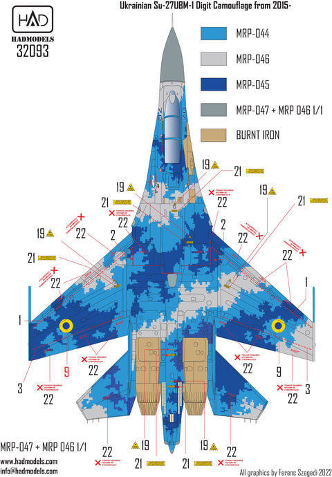 HADモデル 32093 1/32 ウクライナ Su-27UBM-1 フランカーC デカール