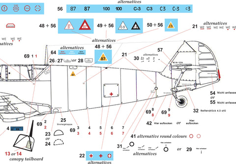 HADモデル 48153 1/48 Bf 109 E フルステンシルマトリカ