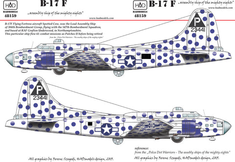 HADモデル 48159 1/48 B-17F スポッテッドカウ USAAF デカールシート