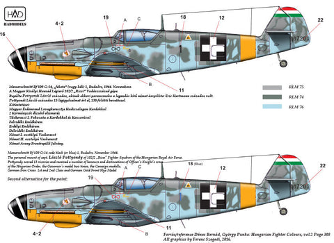HADモデル 48174 1/48 メッサーシュミット Bf 109 G-14 デカールシート