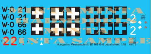 HADモデル 48175 1/48 メッサーシュミット Bf 109 G-6 デカールシート
