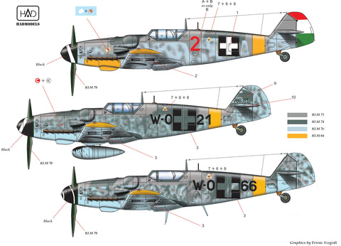 HADモデル 48175 1/48 メッサーシュミット Bf 109 G-6 デカールシート