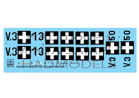 HADモデル 48176 1/48 メッサーシュミット Bf 109 G-2/G-4 デカールシート
