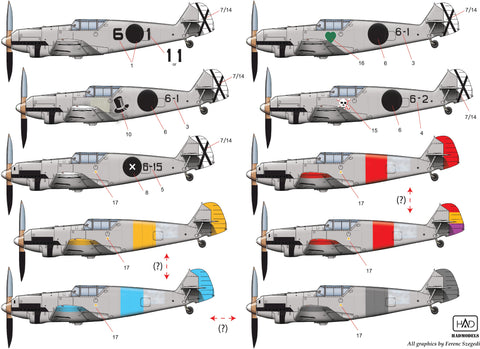 HADモデル 48184 1/48 メッサーシュミット Bf 109 A (V3 6.1, .6-1, .6-2, .6,-15) デカールシート