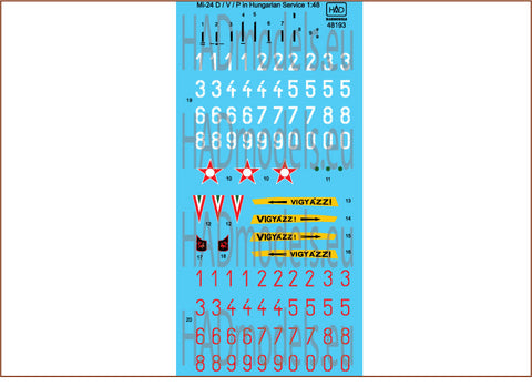HADモデル 48193 1/48 Mi-24D / V / P ハンガリー軍サーヴィス デカール シート