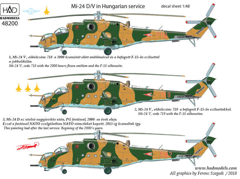 HADモデル 48200 1/48 Mi-24 D/V「イーグルキラー」ハンガリー軍仕様、追加ステンシルデカールシート付き