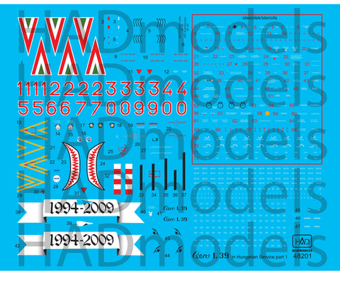 HADモデル 48201 1/48 エアロ L-39 ZO ハンガリー サービス パート 1 デカール シート