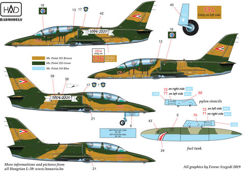 HADモデル 48201 1/48 エアロ L-39 ZO ハンガリー サービス パート 1 デカール シート