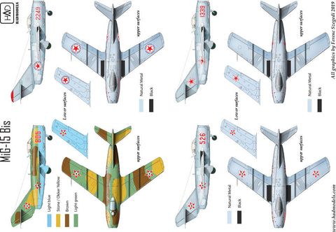 HADモデル 48207 1/48 MiG-15 Bis（北朝鮮、ソ連、ハンガリー）デカールシート