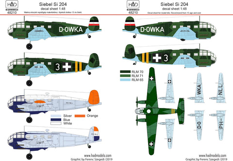 HADモデル 48210 1/48 シーベル Si 204 デカールシート