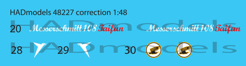 HADモデル 48227 1/48 メッサーシュミット Bf 108 タイフン デカールシート