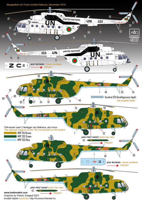 HADモデル 48232 1/48 Mi-17 デカールシート