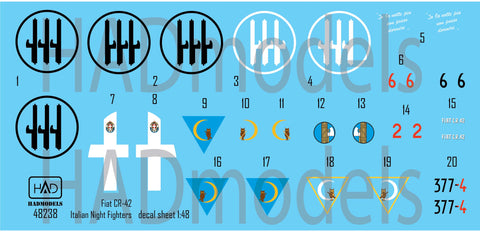 HADモデル 48238 1/48 CR-42 イタリア夜間戦闘機 デカールシート