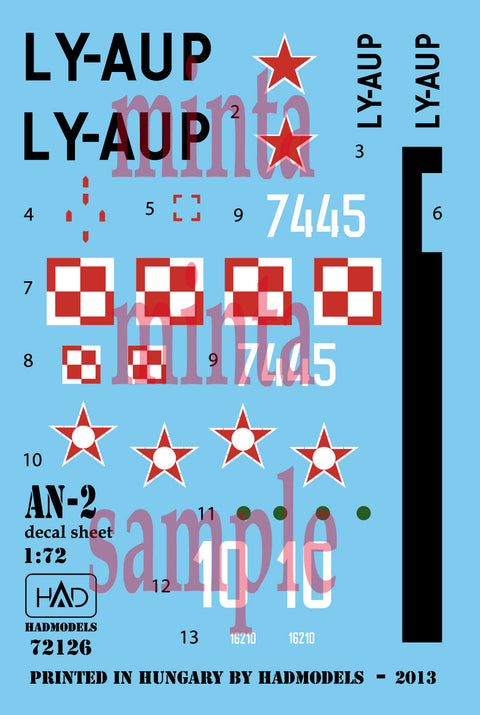 HADモデル 72126 1/72 An-2 デカールシート