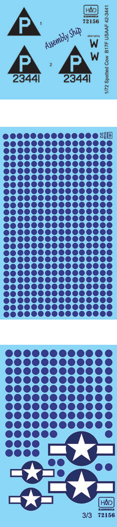 HADモデル 72156 1/72 B-17F スポッテッドカウ USAF デカールシート