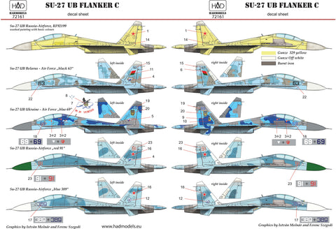 HADモデル 72161 1/72 Su-27 UB デカールシート