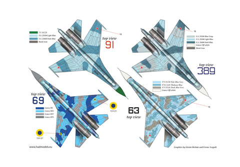 HADモデル 72161 1/72 Su-27 UB デカールシート