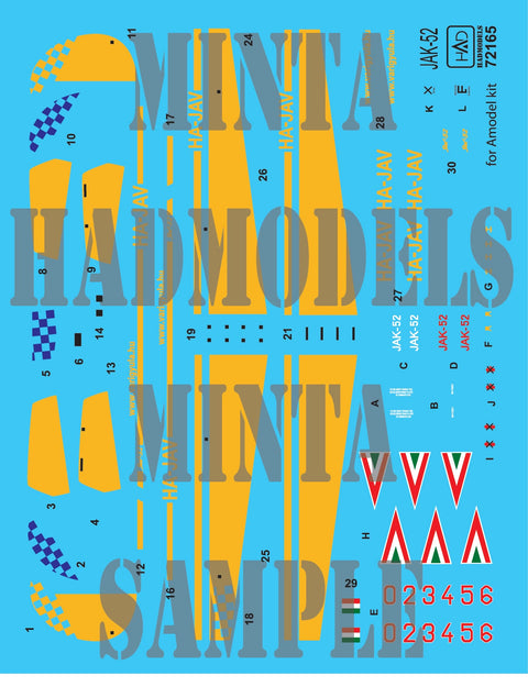 HADモデル 72165 1/72 JAK-52 デカールシート