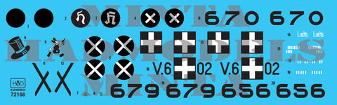 HADモデル 72166 1/72 Bf 109 B/D デカールシート