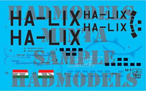 HADモデル 72167 1/72 Li-2 HA-LIX デカールシート