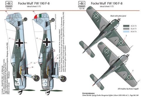 HADモデル 72178 1/72 FW-190 F-8 デカールシート