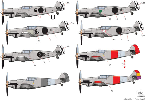 HADモデル 72184 1/72 メッサーシュミット Bf 109 A デカールシート