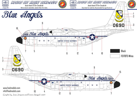 HADモデル 72271 1/72 KC-130F ファットアルバート 0690 デカールシート