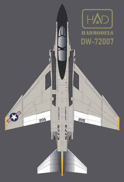 HADモデル DW-72007 1/72 F-4JファントムII ビーデビラーズ剥離デカール