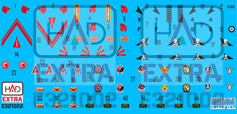 HADモデル E321002 1/32 F-14A ヘルメット＆ドレス縫製マーキング EXTENDED版デカールシート