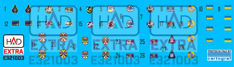 HADモデル E321003 1/32 ウクライナのSu-27B/UB縫製パッチとヘルメットマーキングデカールシート