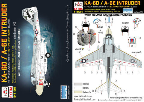 HADモデル E481005 1/48 A-6E イントルーダー「ファイナル・カウントダウン」デカールシート