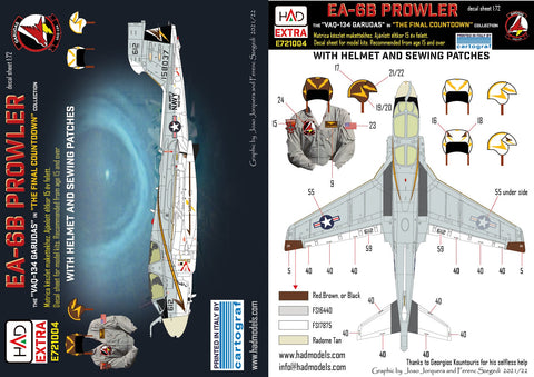 HADモデル E721004 1/72 EA-6B プラウラー VAQ-134 「ガルーダス」の「ファイナル・カウントダウン」デカール