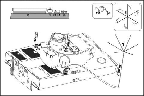 ハウラー HLX48070 1/48 タイガーI 指揮戦車改造セット