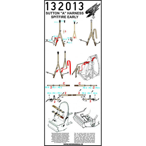 HGW 132013 1/32 スピットファイア – 初期型 シートベルト ２セット | タミヤ用