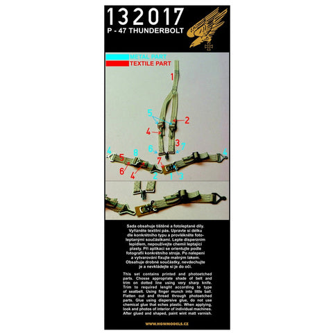 HGW 132017 1/32 P-47 サンダーボルト シートベルト ２セット | ハセガワ,トランペッター用